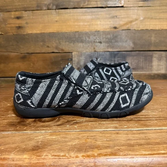 Roper Jackie Black Southwest Stripe Slip On Driving Moc Shoes size 7 - Picture 7 of 11